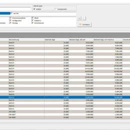 fhalcon<sup>®</sup> production inventory: Partiebestandseingabe